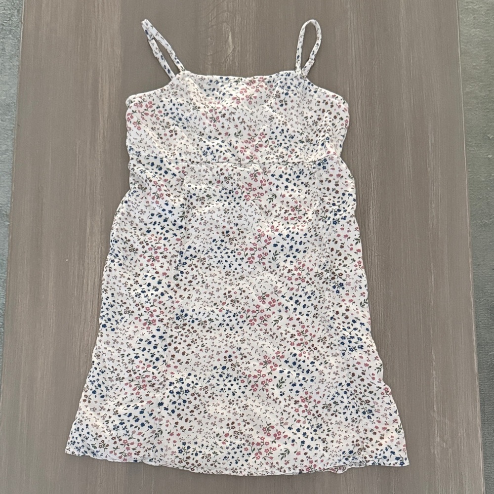 abercrombie kids White Smocked Tank Dress with Small Flowers